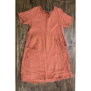 Roolee Orange Cotton Dress